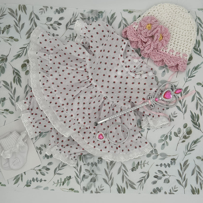 Strawberry Willow vintage angel top and knickers set for baby girl