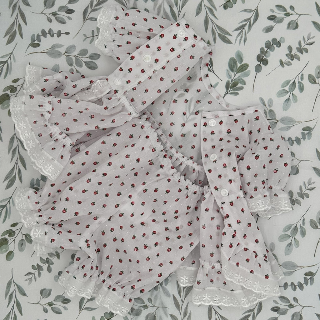 Strawberry Willow vintage angel top and knickers set for baby girl