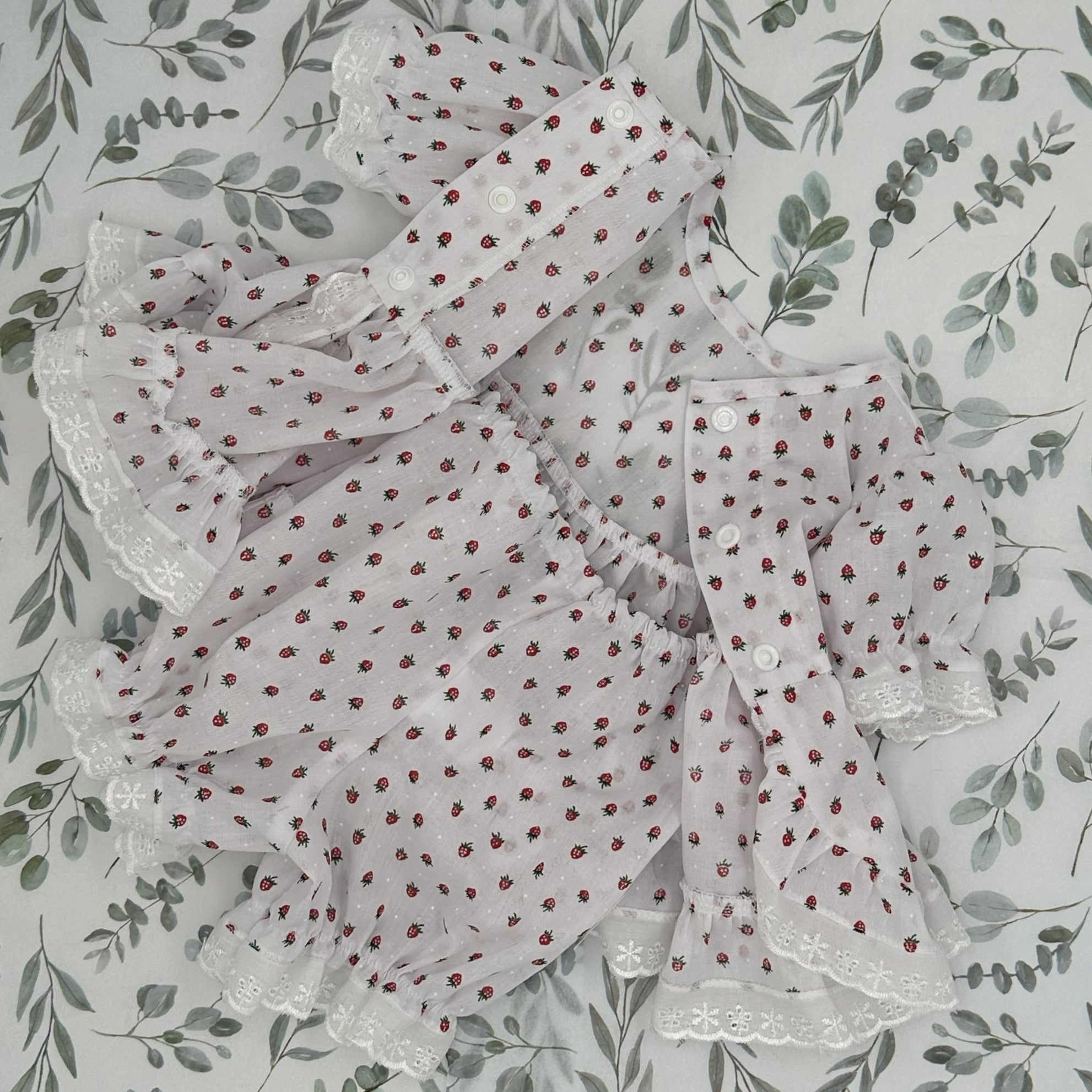 Strawberry Willow vintage angel top and knickers set for baby girl