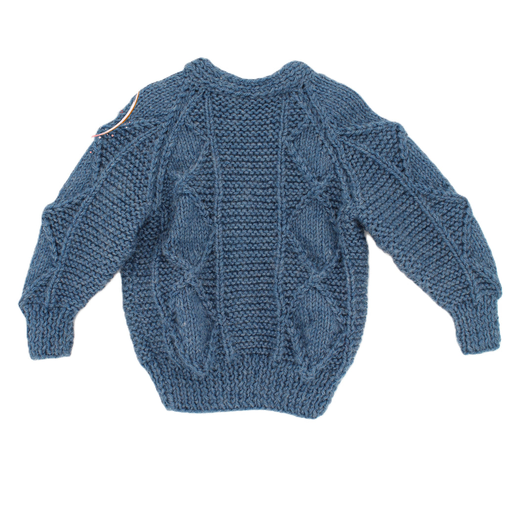 Hand Knitted Aran cardigan with V neck