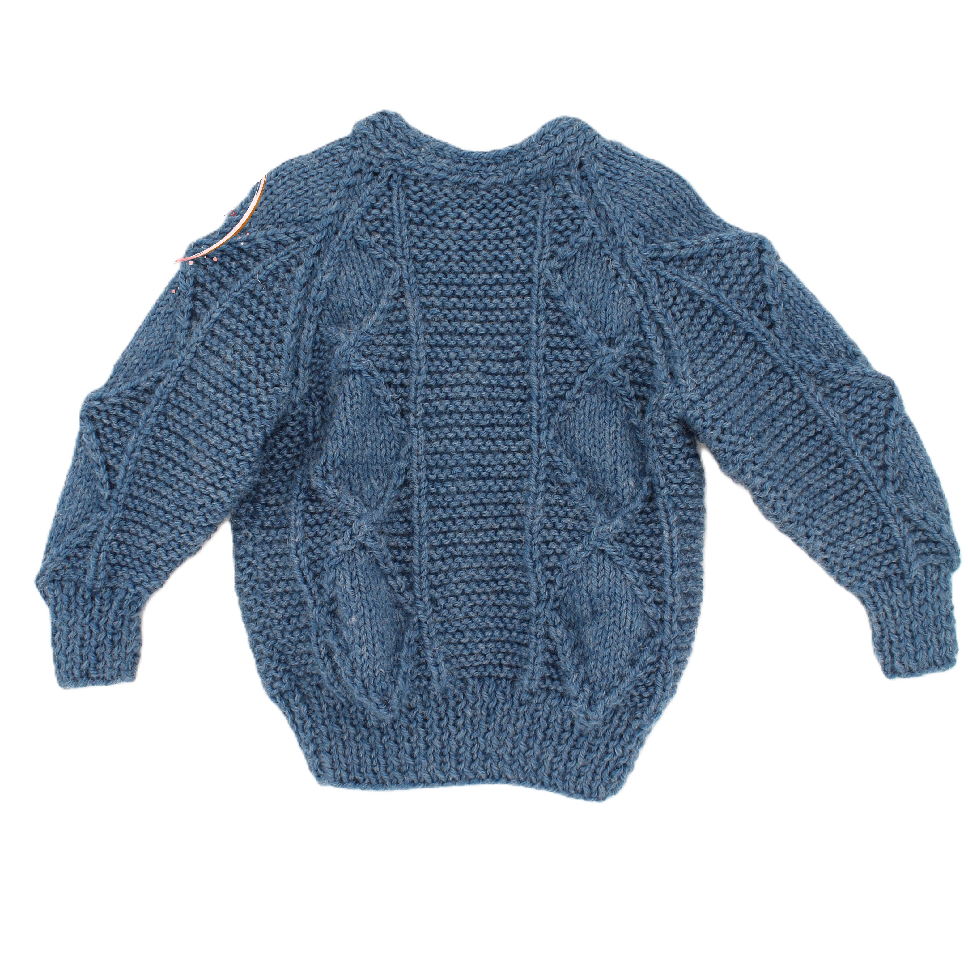 Hand Knitted Aran cardigan with V neck