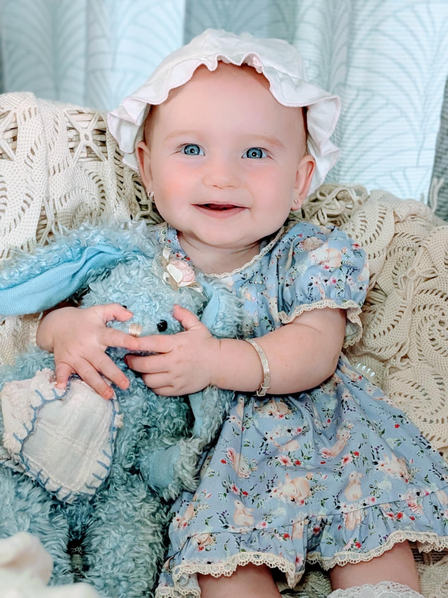 Top and Knickers Set Blue Bunny Print