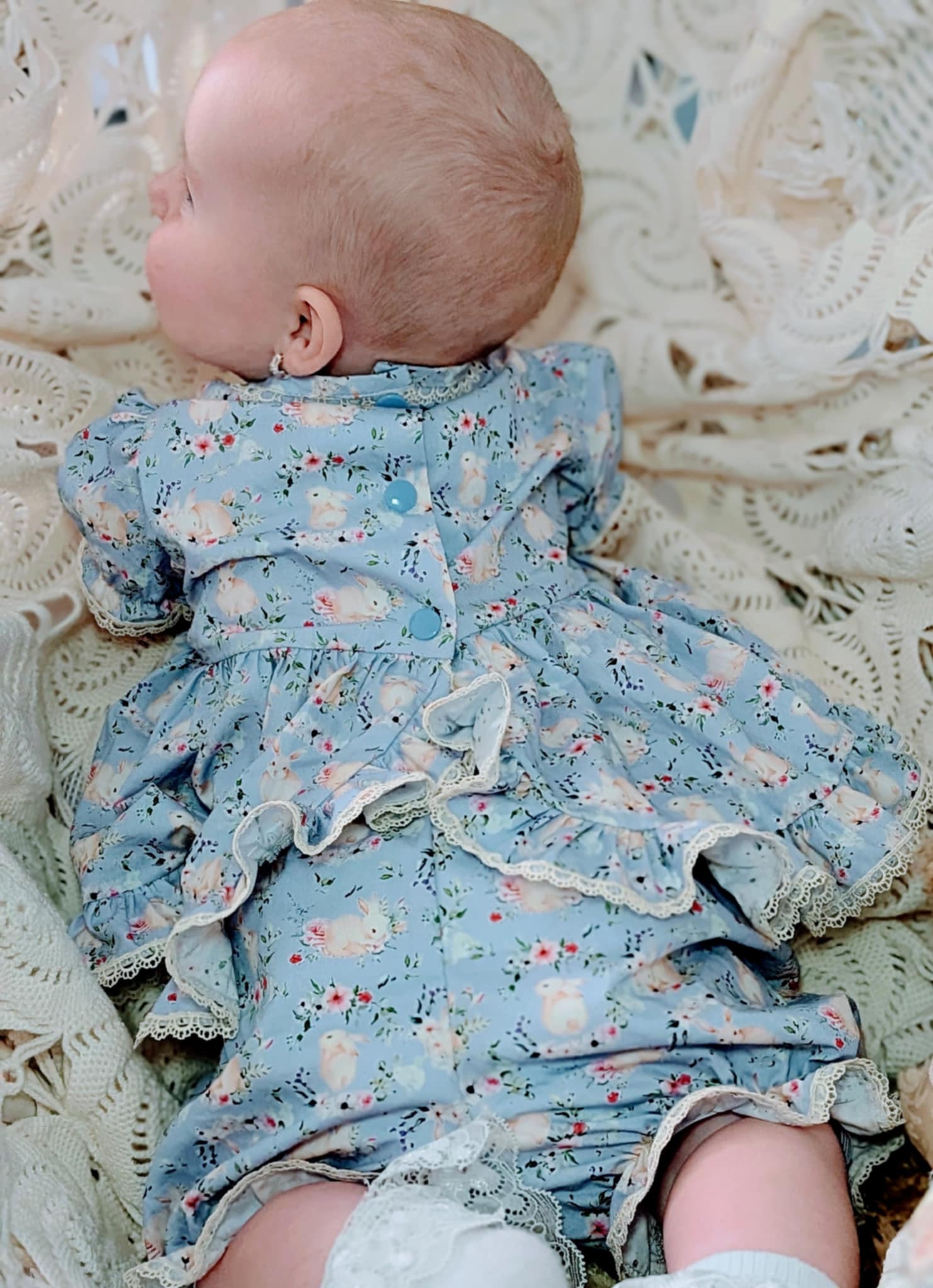 Top and Knickers Set Blue Bunny Print