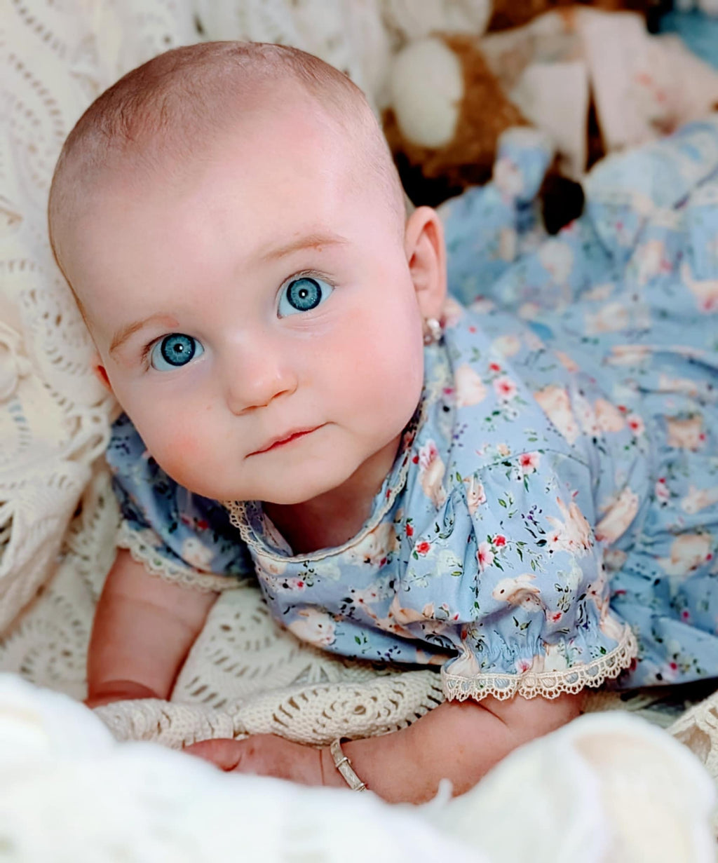 Top and Knickers Set Blue Bunny Print