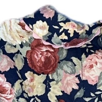 1950s Inspired Girls Dress in Navy Floral Print - Charlotte