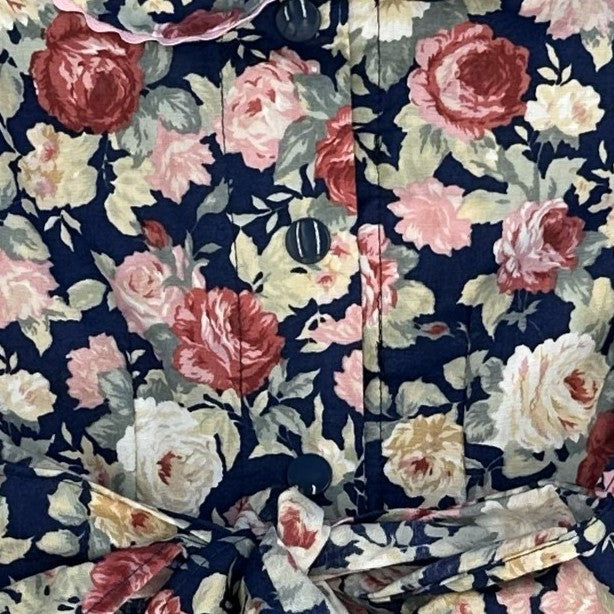 1950s Inspired Girls Dress in Navy Floral Print - Charlotte