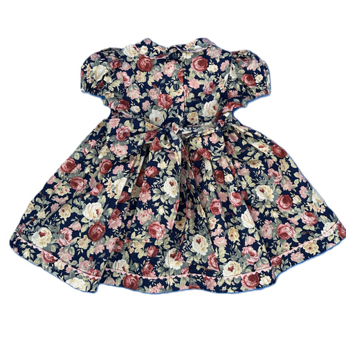 1950s Inspired Girls Dress in Navy Floral Print - Charlotte
