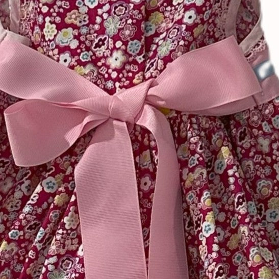 Girls Sleeveless Dress in Pretty Pink Poplin - Clara