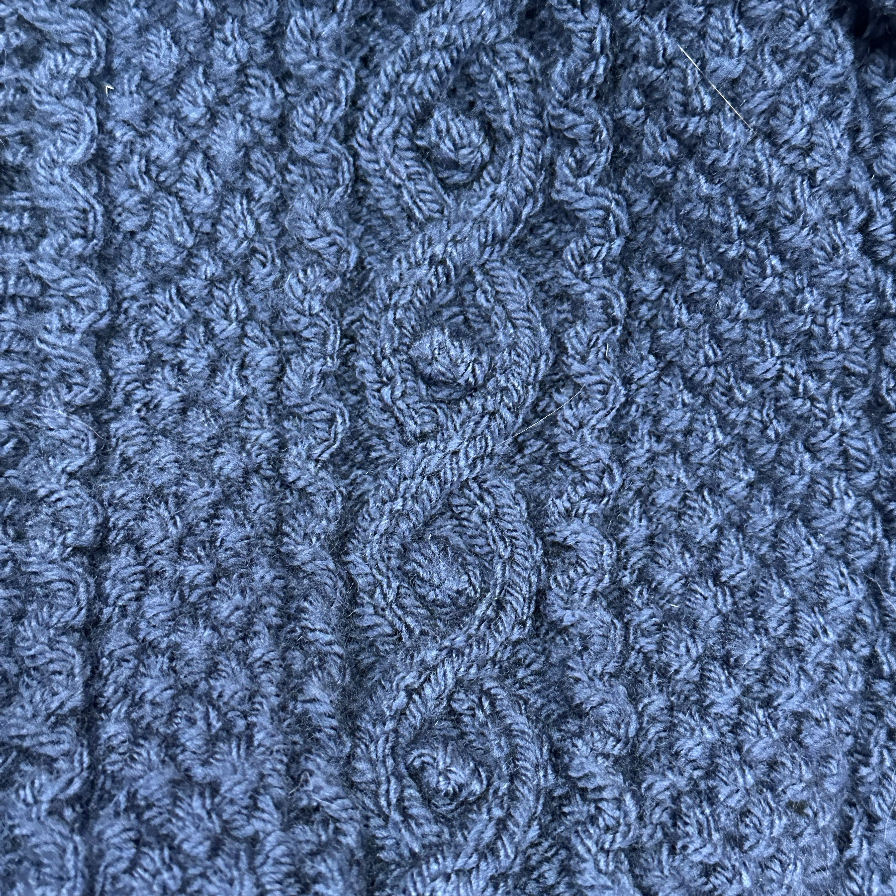 Hand Knitted Aran cardigan with round neck