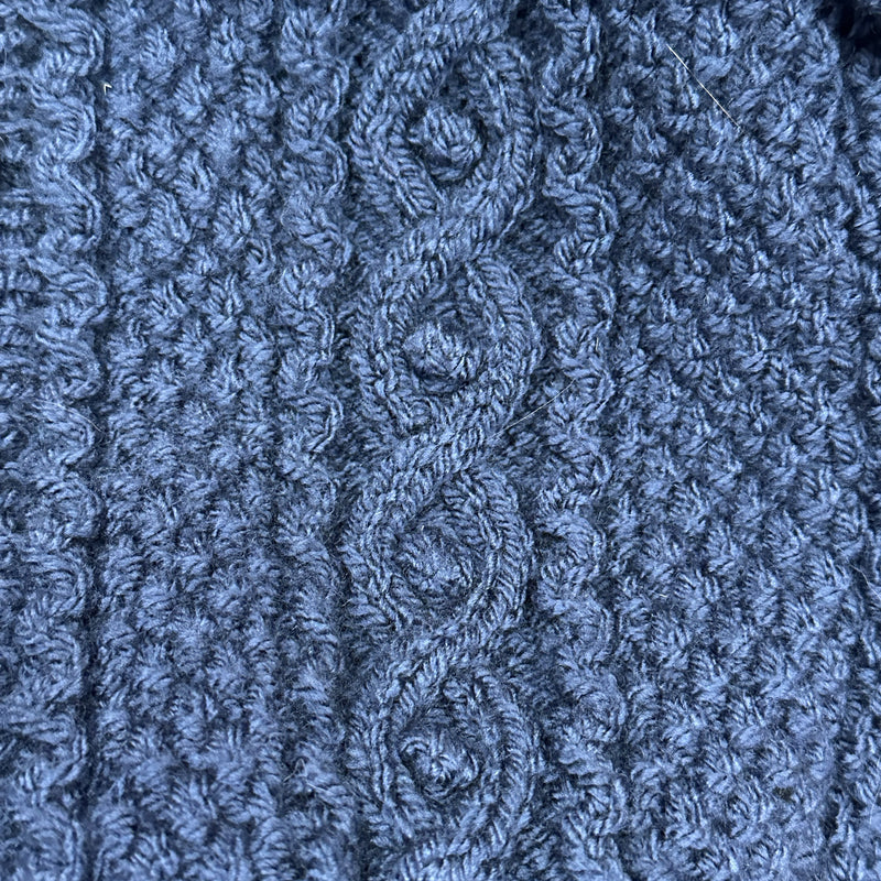 Hand Knitted Aran cardigan with collar