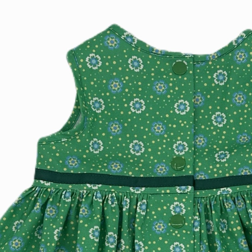 Girls Sleeveless Dress in Classic Green - Clara