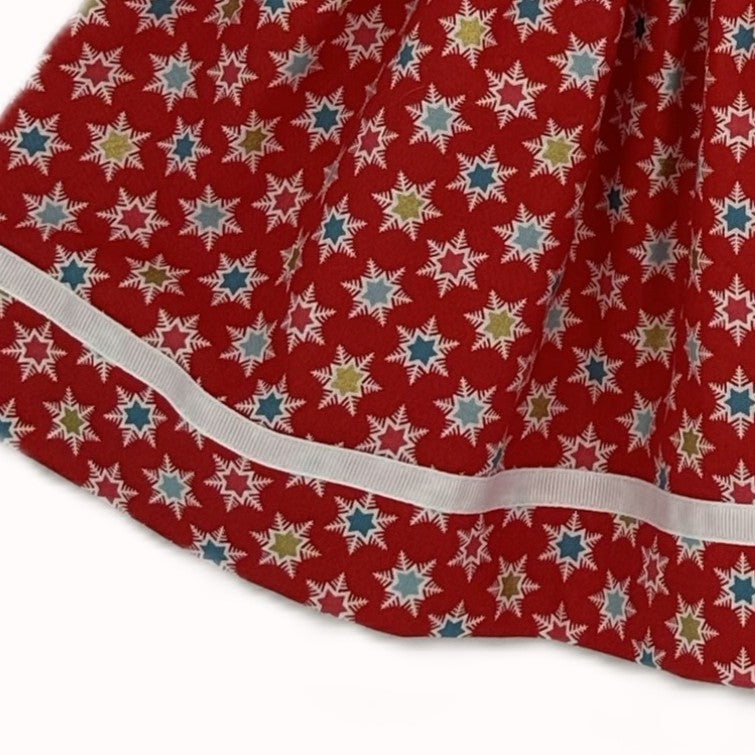 Girls Sleeveless Dress in Red with multi star print - Clara