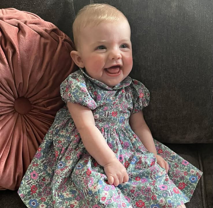 1950s Inspired Girls Dress in Blue Pink Floral - Charlotte