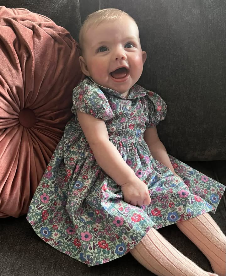 1950s Inspired Girls Dress in Blue Pink Floral - Charlotte