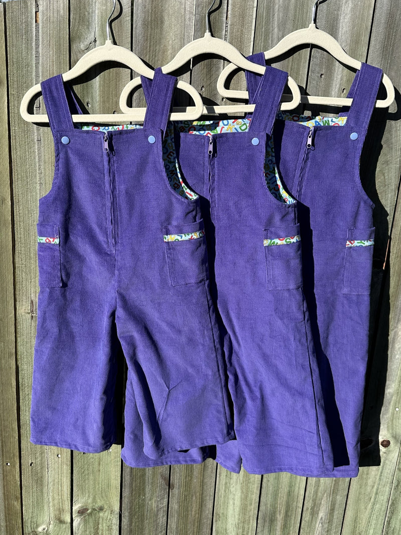 Corduroy Overalls Purple