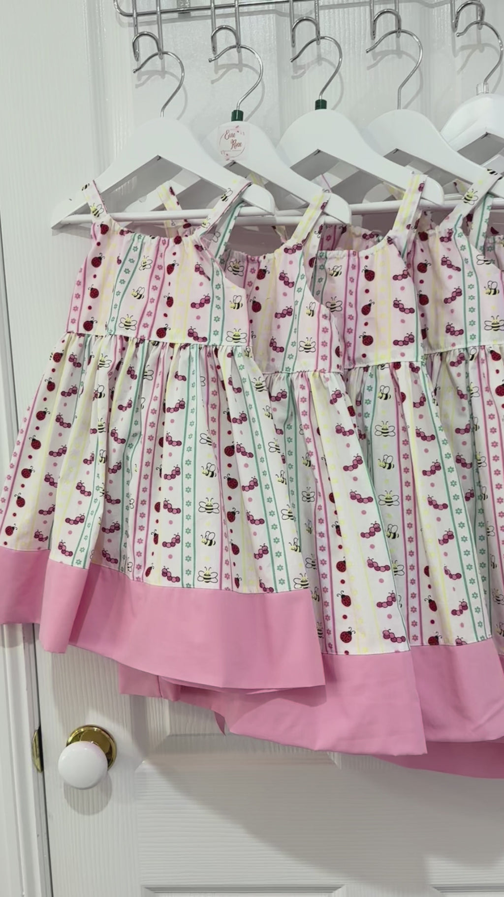 Girls Summer Strap Dress in Pretty bug print - Lily