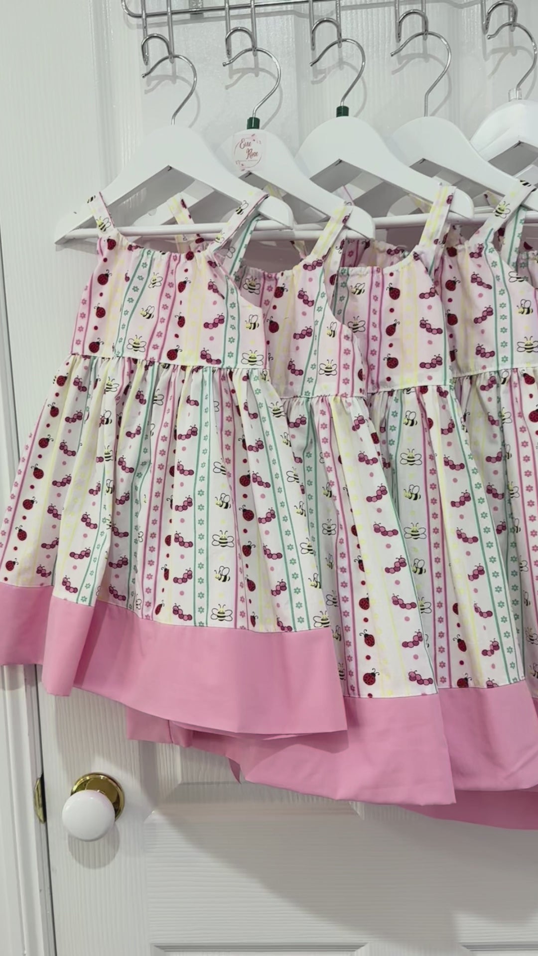 Girls Summer Strap Dress in Pretty bug print - Lily